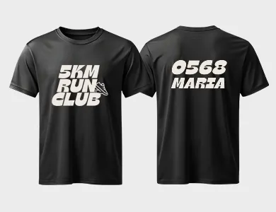 Camiseta em Poliviscose Personalizada DTF Unissex com Estampa Grande 28x40cm (Frente e Costas) - Não Informado