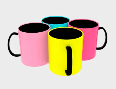 Caneca de Café Black Plus em Polímero para Sublimação 325ml - Não Informado