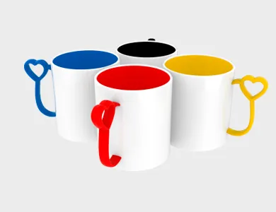 Caneca de Café Coraçãozinho em Polímero para Sublimação 325ml - Não Informado