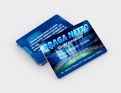 Cartão de Visita em PVC 0,76mm Fosco Frente e Verso 8,5x5,4cm - 4x4