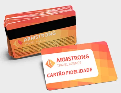 Cartão Fidelidade com Arte Única em PVC 0,5mm Fosco Frente e Verso 8,5x5,4cm - 4x4