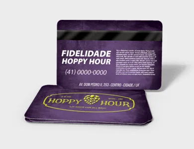 Cartão Fidelidade com Tarja Magnética em PVC 0,76mm Cristal Frente e Verso 8,5x5,4cm - 4x4