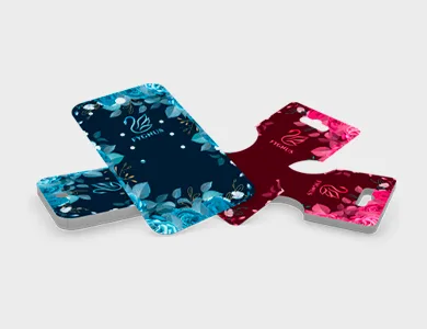 Cartela de Bijuteria Formatos Especiais Couchê 300g Laminação Holográfica 9x5cm - 4x4