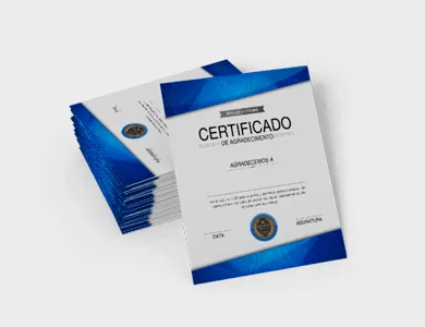 Certificado com Dados Variáveis em Couchê 300g Sem Verniz 30x42cm - 4x0