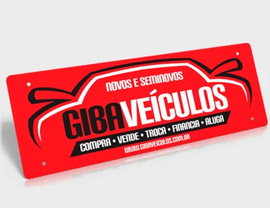 Cobre Placa para Carro em PVC 0,76mm Cristal Frente e Verso 40,5x13,5 cm - 4x0