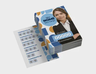 Colinha Política Couchê 250g Verniz Total Frente 6,5x9,5cm - Cantos Arredondados - 4x4