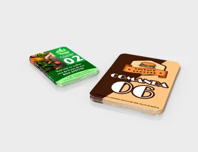 Comanda com Arte Variável em PVC 0,5mm Cristal Frente e Verso 13,6x21,1cm - 4x4