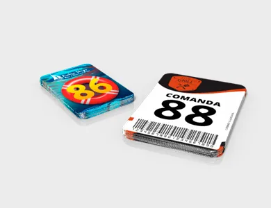 Comanda com Dados Variáveis em PVC 0,3mm Verniz Total Frente e Verso 8,5x11,4cm - 4x0