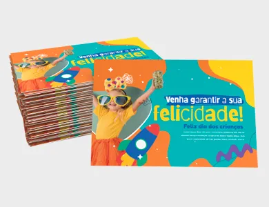 Convite Couchê 300g Laminação Fosca e Verniz Localizado 9x15cm - 4x1