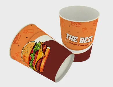 Copo de Papel Biodegradável Pequeno 280ml Sem Impressão 7,5x9cm - Sem Impressão