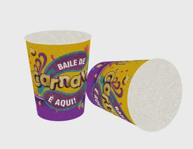 Copo de Papel Biodegradável Pequeno 280ml Sem Verniz 7,5x9cm - 4x0