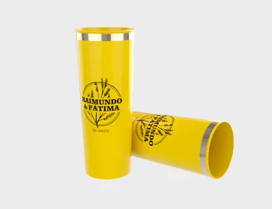 Copo Long Drink com Borda Metalizada 350ml - Impressão Colorida - 4x4