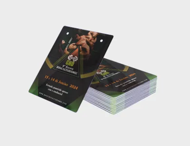 Credencial com Dois Furos Arte Única PVC 0,3mm branco 11,5x14cm - 4x1
