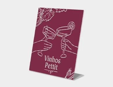 Displays de Mesa Tipo L em PVC 0,76mm Cristal Frente e Verso 8,5x5,4cm - 4x0
