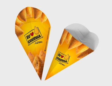 Embalagem Cone Kraft 240g sem Película antigordura 21x19cm - 4x0