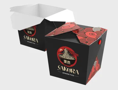 Embalagem Retangular Papel Alimentício 270g com Película Antigordura 22x6x7cm - 4x0