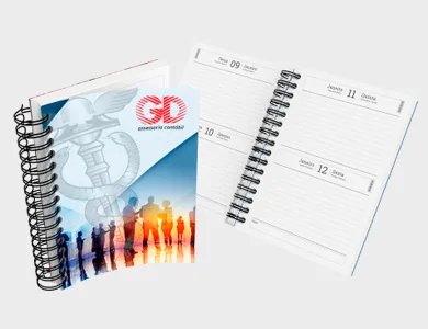 Agenda Dois Dias por Página A5 2027 Capa Maleável 192 Páginas 14,95x21cm (Supremo 300g Verniz Total Frente) - 4x0