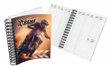Agenda Semanal A5 2027  Capa Maleável 116 Páginas 14,95x21cm (Supremo 300g Verniz Total Frente) - 4x0