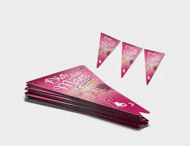 Bandeirolas Grandes Couchê 250g Verniz Total Frente 20,7x34 cm - 4x0