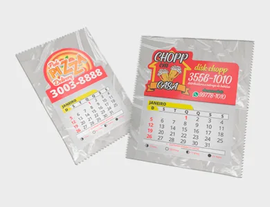 Ímã de Geladeira com Faca Personalizada e Bloco de Calendário 2027 Embalado Individualmente Supremo 8x5cm - 4x0
