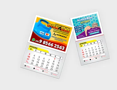 Ímã de Geladeira Promocional com Bordas Brancas e Bloco de Calendário 2027 7x5cm - 4x0