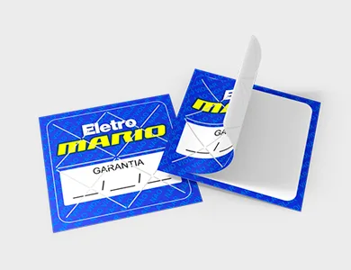 Lacre de Segurança Quadrado Adesivo Papel Sem Verniz 3,6x3,6 cm - 4x0