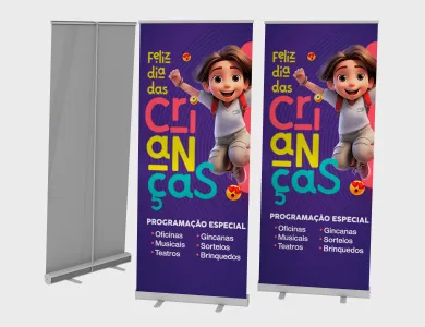 Banner para Roll Up Lona 280g 85x225 cm (sem estrutura) - 4x0