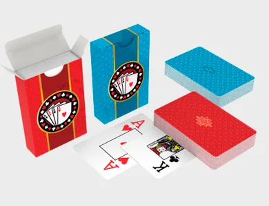 Baralho DUPLO Padrão com 54 cartas/cada em Papel Baralho - 1 Baralho Azul e 1 Baralho Vermelho - 4x4