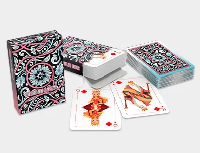 Baralhos Personalizados (Frente e Verso) com 54 cartas em Papel Baralho - 4x4