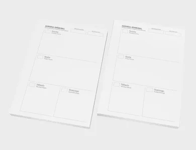 Miolo de Agenda A5 Sulfite 75g PB - Modelo Planner 2027 - 1x1