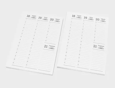 Miolo de Agenda A5 Sulfite 75g PB - Modelo Semanal 2027 - 1x1