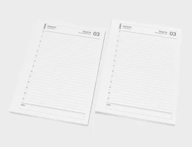 Miolo de Agenda A6 Sulfite 75g PB - Modelo Diária 2027 - 1x1