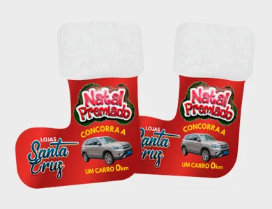 Móbile Bota de Papai Noel Grande PVC 0,3 mm Verniz Total Frente e Verso 35,6x43,4 cm - 4x4