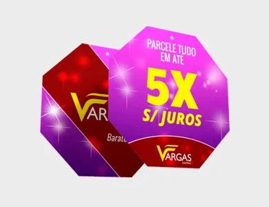 Móbile Octagonal Pequeno PVC 0,3 mm Verniz Frente e Verso 14x14 cm - 4x4