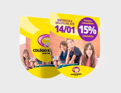 Móbile Tipo U Pequeno PVC 0,3 mm Verniz Frente e Verso 10x10 cm - 4x4