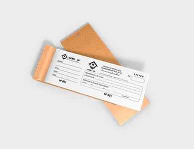 Bloco com Canhoto Numerado Sulfite 75g 19,5x6,5 cm 10x1 via - 1x0