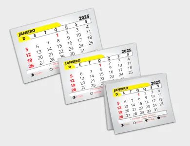 Bloco de Calendário 2027 4x5cm - Não Informado