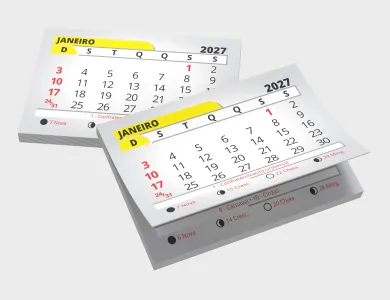 Bloco de Calendário 2027 7x4cm - Não Informado