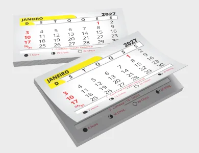 Bloco de Calendário 2027 8x5cm - Não Informado