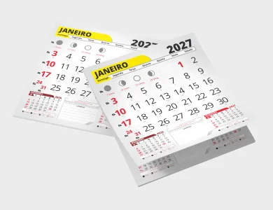 Bloco de Calendário 2027 para Folhinha Duplex 21x23 cm - Não Informado