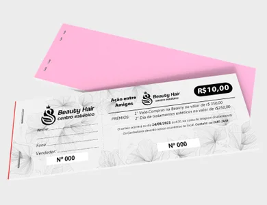 Bloco de Rifa para Ação Entre Amigos com Canhoto Numerado Sulfite 75g 19,5x6,5 cm 10x1 via - 1x0