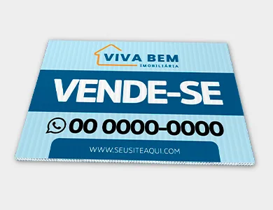 Placas de Sinalização/imobiliária em Polionda Branca 3mm com Impressão Direta 21x30cm - 4x0
