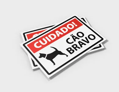 Placas de Sinalização/Informativa Grande em PVC 0,5mm Cristal Frente e Verso 45x30 cm - 4x0