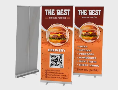 Roll Up com Lona 280g 85x225 cm (montado) - 4x0