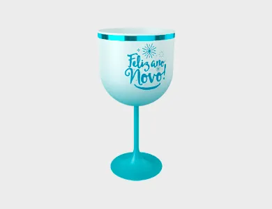 Taça de GIN Degradê com Borda Metalizada 650ml - 1 Cor de Impressão - 1x1