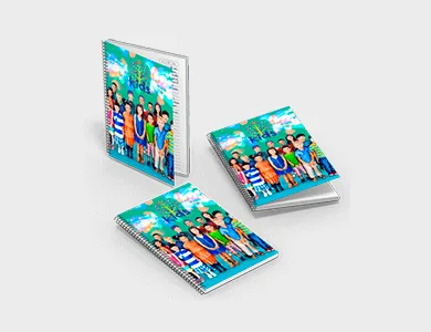 Caderno com Espiral A5 Capa Dura 96 folhas 15x21,3cm - 4x0