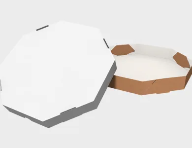 Caixa de Pizza Branca Octagonal 30x30cm - Sem Impressão