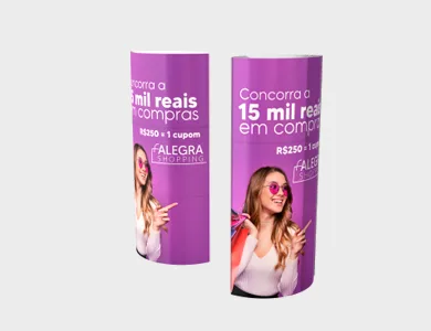Totem Dobrável Elíptico 50x148cm - 4x0