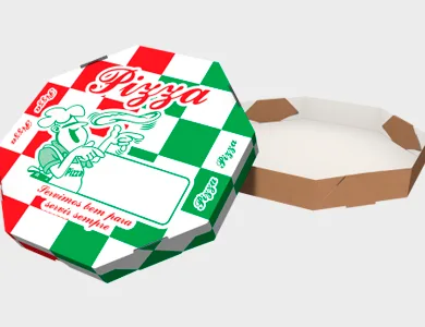 Caixa de Pizza Estampada Octagonal 30x30cm - Não Informado