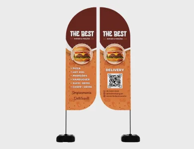 Wind Banner de Parede Tecido Microfibra 50x150cm - 4x4